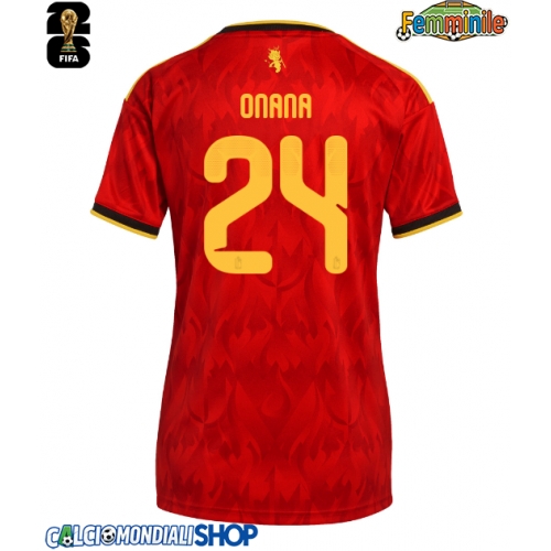 Maglie da calcio Belgio Amadou Onana #24 Prima Maglia Femminile Mondiali 2026  Manica Corta
